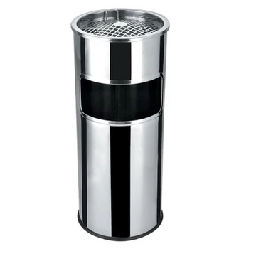 Kültéri szemetes, fém, tűzálló, kivehető hamutartóval, inox, 25x58 cm Kültéri szemetes, fém, tűzálló, kivehető hamutartóval, inox, 25x58 cm