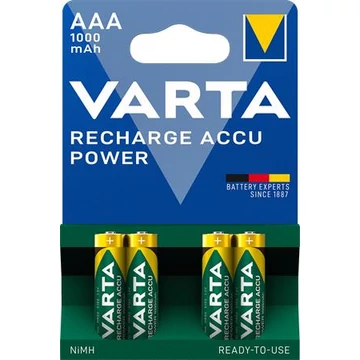 Tölthető elem, AAA mikro, 4x1000 mAh, előtöltött, VARTA "Power"