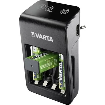 Elemtöltő, AA/AAA/9V, 4xAA 2100 mAh, LCD kijelző, VARTA "Plug" Elemtöltő, AA/AAA/9V, 4xAA 2100 mAh, LCD kijelző, VARTA "Plug"