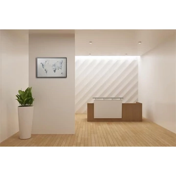 Üzenőtábla, ezüst, mágneses, 60x40 cm, fekete fa keret, VICTORIA VISUAL, "Világtérkép"