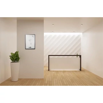 Üzenőtábla, ezüst, mágneses, 60x40 cm, fekete fa keret, VICTORIA VISUAL, "Travel"