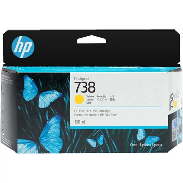 498N7A Tintapatron DesignJet T850 nyomtatóhoz, HP 738, sárga, 130ml