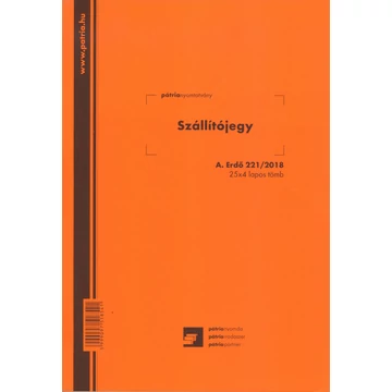 Szállítójegy tömb 25x4 lapos B/5 Szállítójegy tömb 25x4 lapos B/5