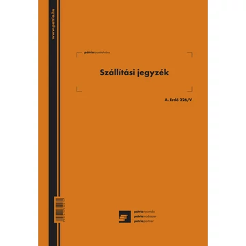 Szállítási jegyzék 25x5 lapos tömb A/4 álló Szállítási jegyzék 25x5 lapos tömb A/4 álló