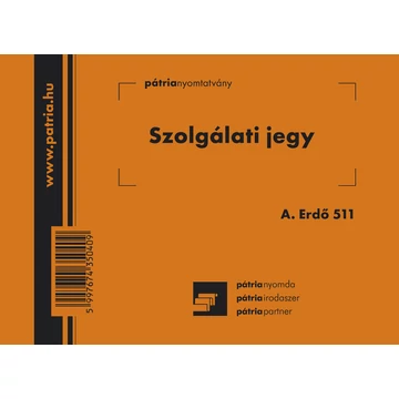 Szolgálati jegy 50x2 lapos tömb A/6 fekvő Szolgálati jegy 50x2 lapos tömb A/6 fekvő