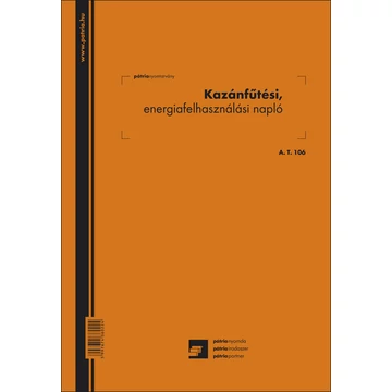 Kazán fűtési energiafelhasználási napló A/4 álló Kazán fűtési energiafelhasználási napló A/4 álló
