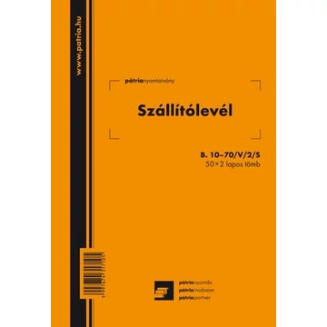 Szállítólevél 50x2 lapos tömb A/5 álló Szállítólevél 50x2 lapos tömb A/5 álló