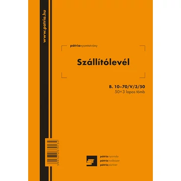 Szállítólevél 50x3 lapos tömb A/5 álló Szállítólevél 50x3 lapos tömb A/5 álló