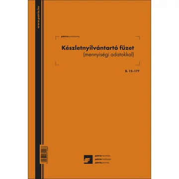 Készletnyilvántartó füzet 26 lapos A/4 álló Készletnyilvántartó füzet 26 lapos A/4 álló