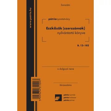 Eszközök (szerszámok) nyilvántartó könyve 4 lapos füzet Eszközök (szerszámok) nyilvántartó könyve 4 lapos füzet