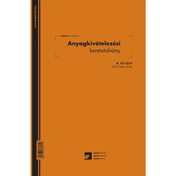 Anyagkivételezési keretutalvány 25x3 lapos tömb A/4 álló Anyagkivételezési keretutalvány 25x3 lapos tömb A/4 álló