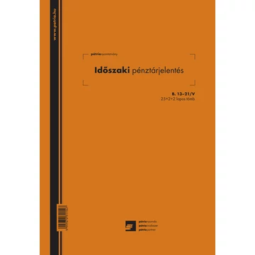 Időszaki pénztárjelentés 25x2+2 lapos tömb A/4 álló Időszaki pénztárjelentés 25x2+2 lapos tömb A/4 álló