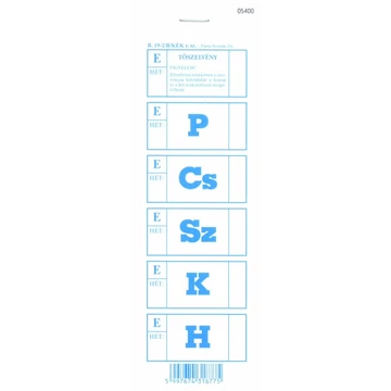 Ebédjegy 5 napos 100 lapos tömb 60x195 mm kék Ebédjegy 5 napos 100 lapos tömb 60x195 mm kék