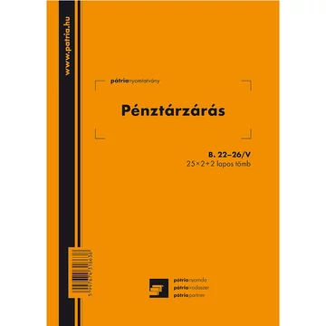 Pénztárzárás 25x2+2 lapos tömb A/5 álló Pénztárzárás 25x2+2 lapos tömb A/5 álló