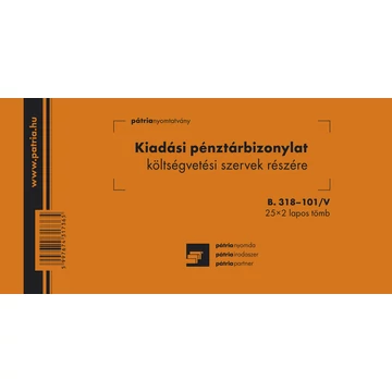 Kiadási pénztárbizonylat költségvetési 25x2 lapos tömb 203x102 mm Kiadási pénztárbizonylat költségvetési 25x2 lapos tömb 203x102 mm