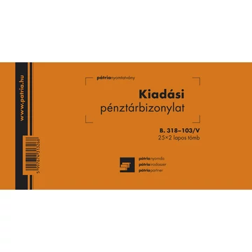 Kiadási pénztárbizonylat 25x2 lapos tömb 203x102 mm Kiadási pénztárbizonylat 25x2 lapos tömb 203x102 mm