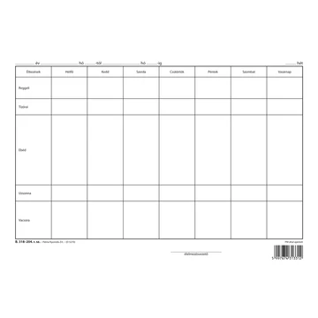 Heti étlap szabadlap A/4 fekvő Heti étlap szabadlap A/4 fekvő