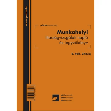 Munkahelyi ittasságvizsgálati napló és jegyzőkönyv A/5 álló Munkahelyi ittasságvizsgálati napló és jegyzőkönyv A/5 álló