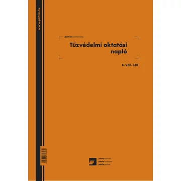 Tűzvédelmi oktatási napló 24 lapos füzet A/4 álló Tűzvédelmi oktatási napló 24 lapos füzet A/4 álló