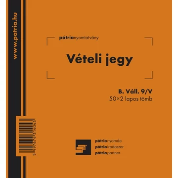 Vételi jegy 50x2 lapos tömb 140x140 mm Vételi jegy 50x2 lapos tömb 140x140 mm