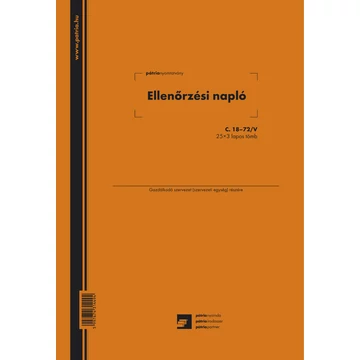 Ellenőrzési napló 25x3 lapos tömb A/4 álló Ellenőrzési napló 25x3 lapos tömb A/4 álló
