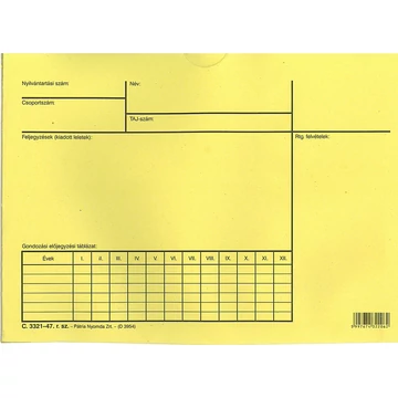 Leletboríték 210x154 mm Leletboríték 210x154 mm