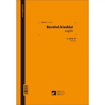 Bevétel-kiadás napló 20 lapos füzet A/4 álló