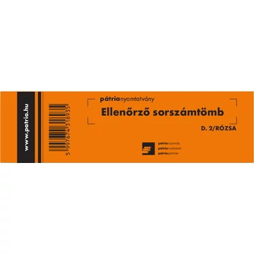 Ellenőrző sorszámtömb 100 lapos 146x40 mm rózsa