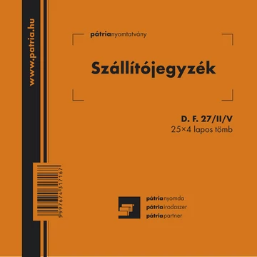 Szállítójegyzék 25x4 lapos tömb 140x140 mm Szállítójegyzék 25x4 lapos tömb 140x140 mm