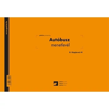 Autóbusz menetlevél 100 lapos tömb A/4 fekvő
