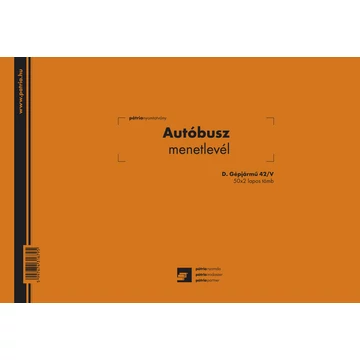 Autóbusz menetlevél 50x2 lapos tömb A/4 fekvő Autóbusz menetlevél 50x2 lapos tömb A/4 fekvő