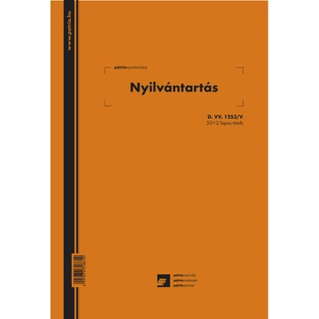 Nyilvántartás (standkönyv) 50x2 lapos tömb A/4 álló Nyilvántartás (standkönyv) 50x2 lapos tömb A/4 álló