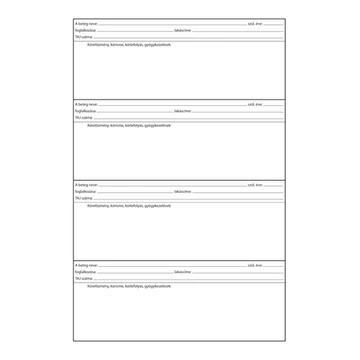 Gyógykezelési napló 100 lapos könyv A/4 álló Gyógykezelési napló 100 lapos könyv A/4 álló