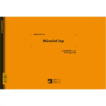 Műveleti lap 50x3 lapos tömb A/4 fekvő