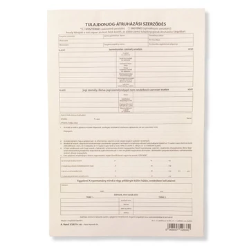 Tulajdonjog átruházási szerződés 4 lapos garn. A/4