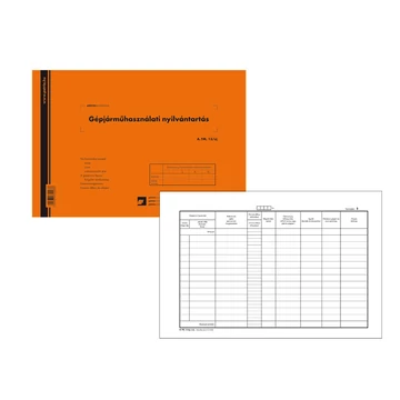 Gépjármű használati nyilvántartás 25 lapos tömb A/4 fekvő Gépjármű használati nyilvántartás 25 lapos tömb A/4 fekvő