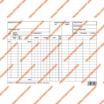 Készletnyilvántartó lap (mennyiségi adatokkal, utóoszlopos) A/4 fekvő Készletnyilvántartó lap (mennyiségi adatokkal, utóoszlopos) A/4 fekvő