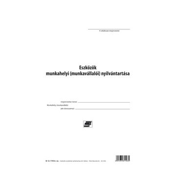 Eszközök munkahelyi nyilvántartása 261 tételes A/4 álló Eszközök munkahelyi nyilvántartása 261 tételes A/4 álló