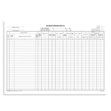 Készletek leltárfelvételi íve szabadlap A/3 fekvő Készletek leltárfelvételi íve szabadlap A/3 fekvő