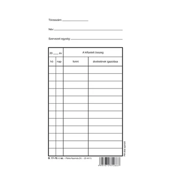 Bérfizetési tasak 110x190 mm Bérfizetési tasak 110x190 mm