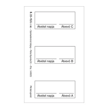 Számlaellenörző bélyeg öntapadó 50 lapos tömb 48x100 mm Számlaellenörző bélyeg öntapadó 50 lapos tömb 48x100 mm