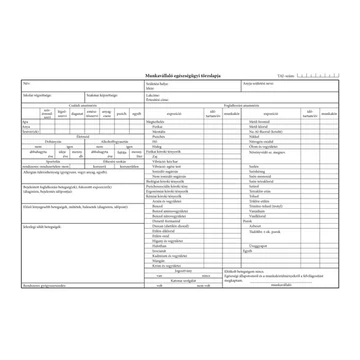 Munkavállaló egészségügyi törzslapja szabadlap 290x195 mm Munkavállaló egészségügyi törzslapja szabadlap 290x195 mm