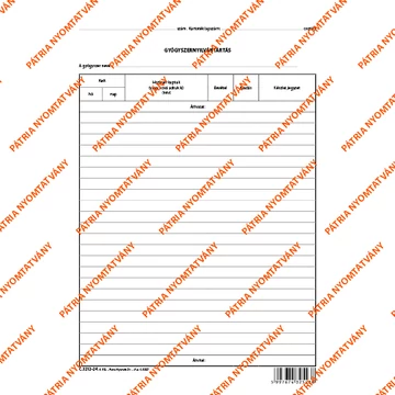 Gyógyszernyilvántartás szabadlap A/4 álló Gyógyszernyilvántartás szabadlap A/4 álló