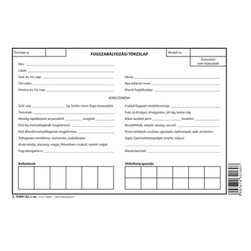 Fogszabályozási törzslap tasak 200x150 mm Fogszabályozási törzslap tasak 200x150 mm