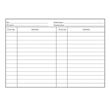 Fogszabályozási törzslap betét szabadlap A/5 fekvő Fogszabályozási törzslap betét szabadlap A/5 fekvő