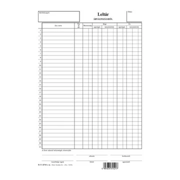 Leltár árváltozásról szabadlap A/4 álló Leltár árváltozásról szabadlap A/4 álló