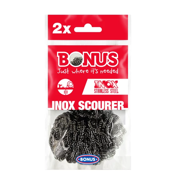 Inox fémsúroló, spirál, 2 db, BONUS