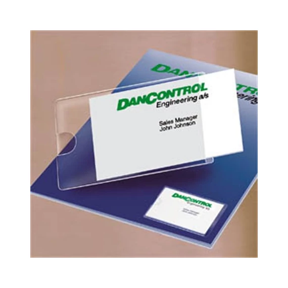 Névjegytartó zseb, öntapadó, oldalt nyitott, 95x60 mm, DJOIS