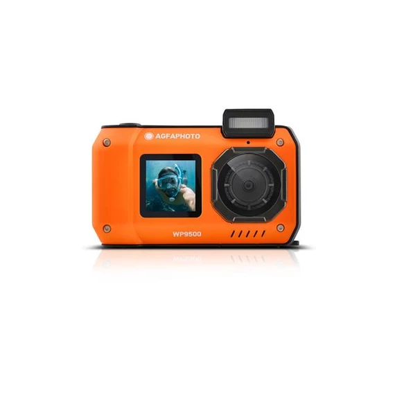 Fényképezőgép, digitális, vízálló, dupla kijelző, AGFAPHOTO Realishot "WP9500", narancs-fekete