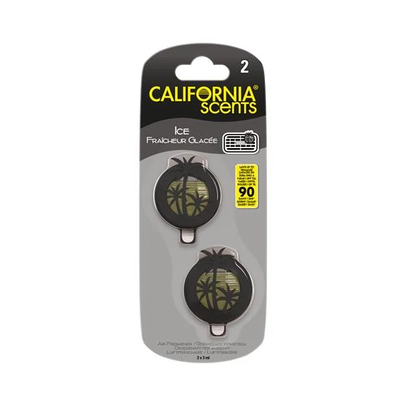 Autóillatosító, mini diffúzer, 2*3 ml, CALIFORNIA SCENTS "ICE"